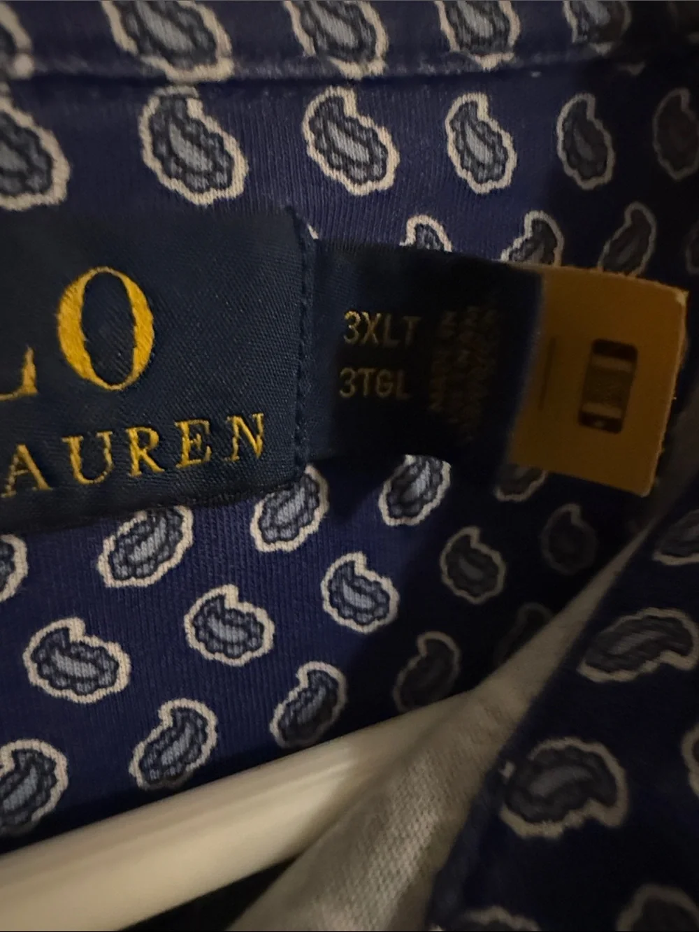 Polo by Ralph Lauren Navy Blue Paisley Print Polo